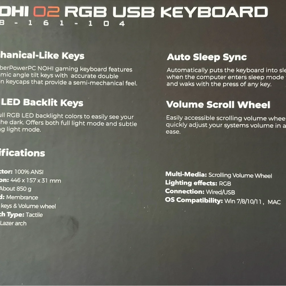 NOHI 02 RGB Mechanical Keyboard - Black